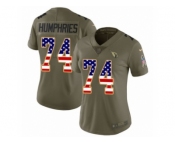 Women Nike Arizona Cardinals #74 D.J. Humphries Limited Olive USA Flag 2017 Salute to Service NFL Jersey
