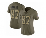 Women Nike Arizona Cardinals #87 Troy Niklas Limited Olive Camo 2017 Salute to Service NFL Jersey