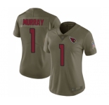 Women's Arizona Cardinals #1 Kyler Murray Limited Olive 2017 Salute to Service Football Jersey