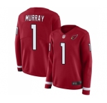 Women's Arizona Cardinals #1 Kyler Murray Limited Red Therma Long Sleeve Football Jersey