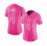 Women's Arizona Cardinals #4 Andy Lee Limited Pink Rush Fashion Football Jersey