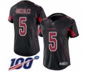 Women's Arizona Cardinals #5 Zane Gonzalez Limited Black Rush Vapor Untouchable 100th Season Football Jersey