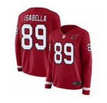 Women's Arizona Cardinals #89 Andy Isabella Limited Red Therma Long Sleeve Football Jersey