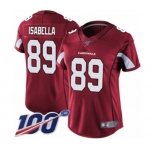 Women's Arizona Cardinals #89 Andy Isabella Red Team Color Vapor Untouchable Limited Player 100th Season Football Jersey