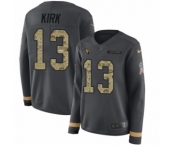 Women's Nike Arizona Cardinals #13 Christian Kirk Limited Black Salute to Service Therma Long Sleeve NFL Jersey