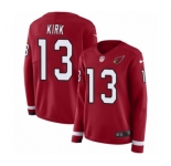 Women's Nike Arizona Cardinals #13 Christian Kirk Limited Red Therma Long Sleeve NFL Jersey