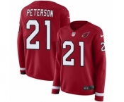 Women's Nike Arizona Cardinals #21 Patrick Peterson Limited Red Therma Long Sleeve NFL Jersey