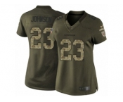 Women's Nike Arizona Cardinals #23 Chris Johnson Limited Green Salute to Service NFL Jersey