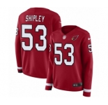 Women's Nike Arizona Cardinals #53 A.Q. Shipley Limited Red Therma Long Sleeve NFL Jersey