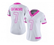 Women's Nike Arizona Cardinals #7 Chandler Catanzaro Limited White Pink Rush Fashion NFL Jersey