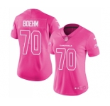 Women's Nike Arizona Cardinals #70 Evan Boehm Limited Pink Rush Fashion NFL Jersey