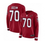Women's Nike Arizona Cardinals #70 Evan Boehm Limited Red Therma Long Sleeve NFL Jersey