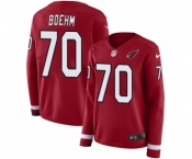 Women's Nike Arizona Cardinals #70 Evan Boehm Limited Red Therma Long Sleeve NFL Jersey