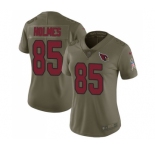 Women's Nike Arizona Cardinals #85 Gabe Holmes Limited Olive 2017 Salute to Service NFL Jersey
