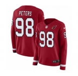 Women's Nike Arizona Cardinals #98 Corey Peters Limited Red Therma Long Sleeve NFL Jersey