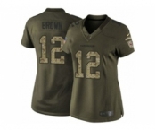 nike women nfl jerseys arizona cardinals #12 brown army green[nike Limited Salute To Service]
