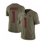 Youth Arizona Cardinals #1 Kyler Murray Limited Olive 2017 Salute to Service Football Jersey
