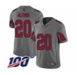 Youth Arizona Cardinals #20 Robert Alford Limited Silver Inverted Legend 100th Season Football Jersey
