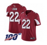 Youth Arizona Cardinals #22 T. J. Logan Red Team Color Vapor Untouchable Limited Player 100th Season Football Jersey