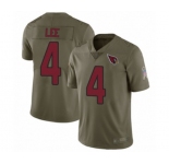 Youth Arizona Cardinals #4 Andy Lee Limited Olive 2017 Salute to Service Football Jersey