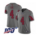 Youth Arizona Cardinals #4 Andy Lee Limited Silver Inverted Legend 100th Season Football Jersey