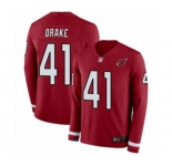 Youth Arizona Cardinals #41 Kenyan Drake Limited Red Therma Long Sleeve Football Jersey