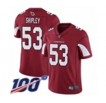 Youth Arizona Cardinals #53 A.Q. Shipley Red Team Color Vapor Untouchable Limited Player 100th Season Football Jersey