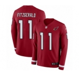 Youth Nike Arizona Cardinals #11 Larry Fitzgerald Limited Red Therma Long Sleeve NFL Jersey