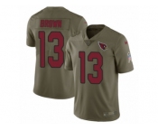 Youth Nike Arizona Cardinals #13 Jaron Brown Limited Olive 2017 Salute to Service NFL Jersey