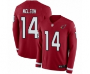 Youth Nike Arizona Cardinals #14 J.J. Nelson Limited Red Therma Long Sleeve NFL Jersey