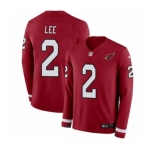 Youth Nike Arizona Cardinals #2 Andy Lee Limited Red Therma Long Sleeve NFL Jersey