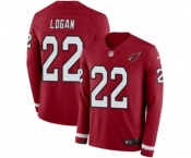 Youth Nike Arizona Cardinals #22 T. J. Logan Limited Red Therma Long Sleeve NFL Jersey