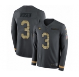 Youth Nike Arizona Cardinals #3 Josh Rosen Limited Black Salute to Service Therma Long Sleeve NFL Jersey