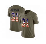 Youth Nike Arizona Cardinals #31 David Johnson Limited Olive USA Flag 2017 Salute to Service NFL Jersey