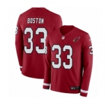 Youth Nike Arizona Cardinals #33 Tre Boston Limited Red Therma Long Sleeve NFL Jersey
