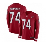 Youth Nike Arizona Cardinals #74 D.J. Humphries Limited Red Therma Long Sleeve NFL Jersey