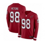 Youth Nike Arizona Cardinals #98 Corey Peters Limited Red Therma Long Sleeve NFL Jersey