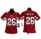 nike youth nfl jerseys arizona cardinals #26 wells red[nike]