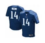 Men's Nike Tennessee Titans #14 Eric Weems Elite Navy Blue Alternate NFL Jersey