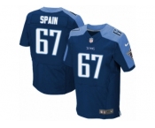 Men's Nike Tennessee Titans #67 Quinton Spain Elite Navy Blue Alternate NFL Jersey