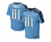 Men's Nike Tennessee Titans #81 Jonnu Smith Elite Light Blue Team Color NFL Jersey