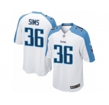 Men Nike Tennessee Titans #36 LeShaun Sims Game White NFL Jersey