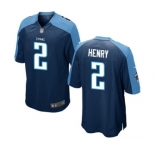 Men's Nike Tennessee Titans #2 Derrick Henry Game Navy Blue Alternate NFL Jersey