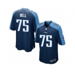 Men's Nike Tennessee Titans #75 Byron Bell Game Navy Blue Alternate NFL Jersey