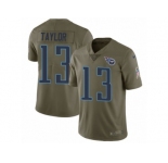 Men Nike Tennessee Titans #13 Taywan Taylor Limited Olive 2017 Salute to Service NFL Jersey