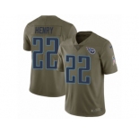 Men Nike Tennessee Titans #22 Derrick Henry Limited Olive 2017 Salute to Service NFL Jersey