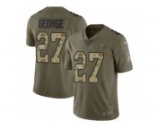 Men Nike Tennessee Titans #27 Eddie George Limited Olive Camo 2017 Salute to Service NFL Jersey