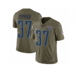 Men Nike Tennessee Titans #37 Johnathan Cyprien Limited Olive 2017 Salute to Service NFL Jersey
