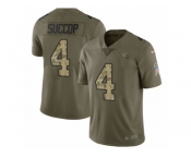 Men Nike Tennessee Titans #4 Ryan Succop Limited Olive Camo 2017 Salute to Service NFL Jersey