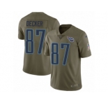 Men Nike Tennessee Titans #87 Eric Decker Limited Olive 2017 Salute to Service NFL Jersey